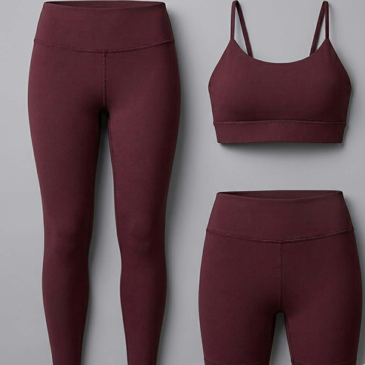Kit Conjunto Fitness Legging + Short + Top Alça