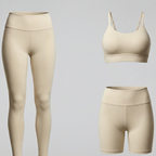 Kit Conjunto Fitness Legging + Short + Top Alça
