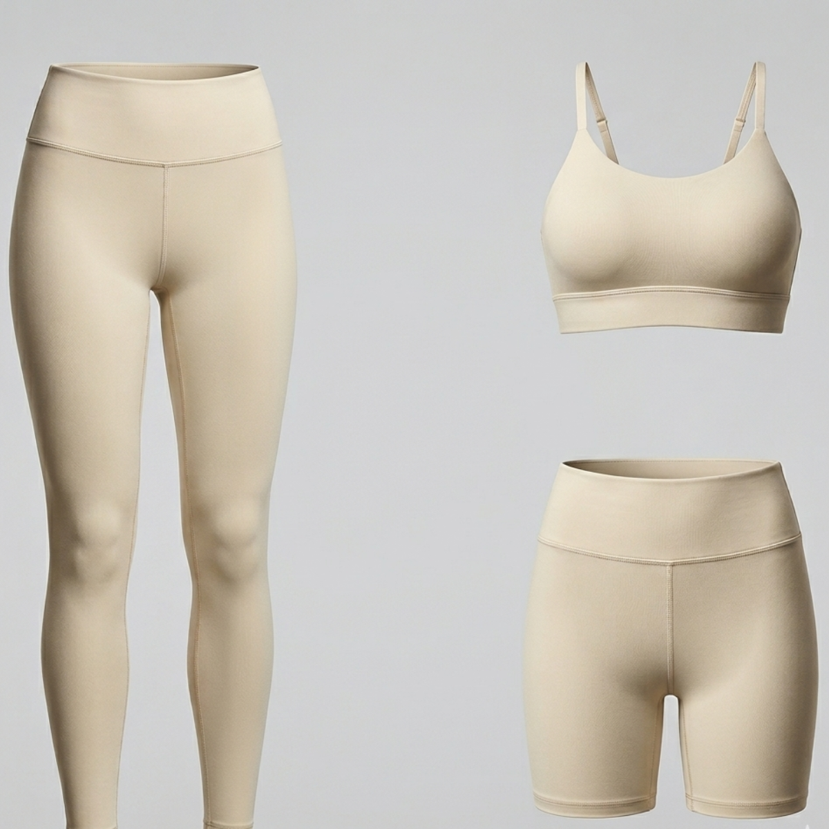 Kit Conjunto Fitness Legging + Short + Top Alça