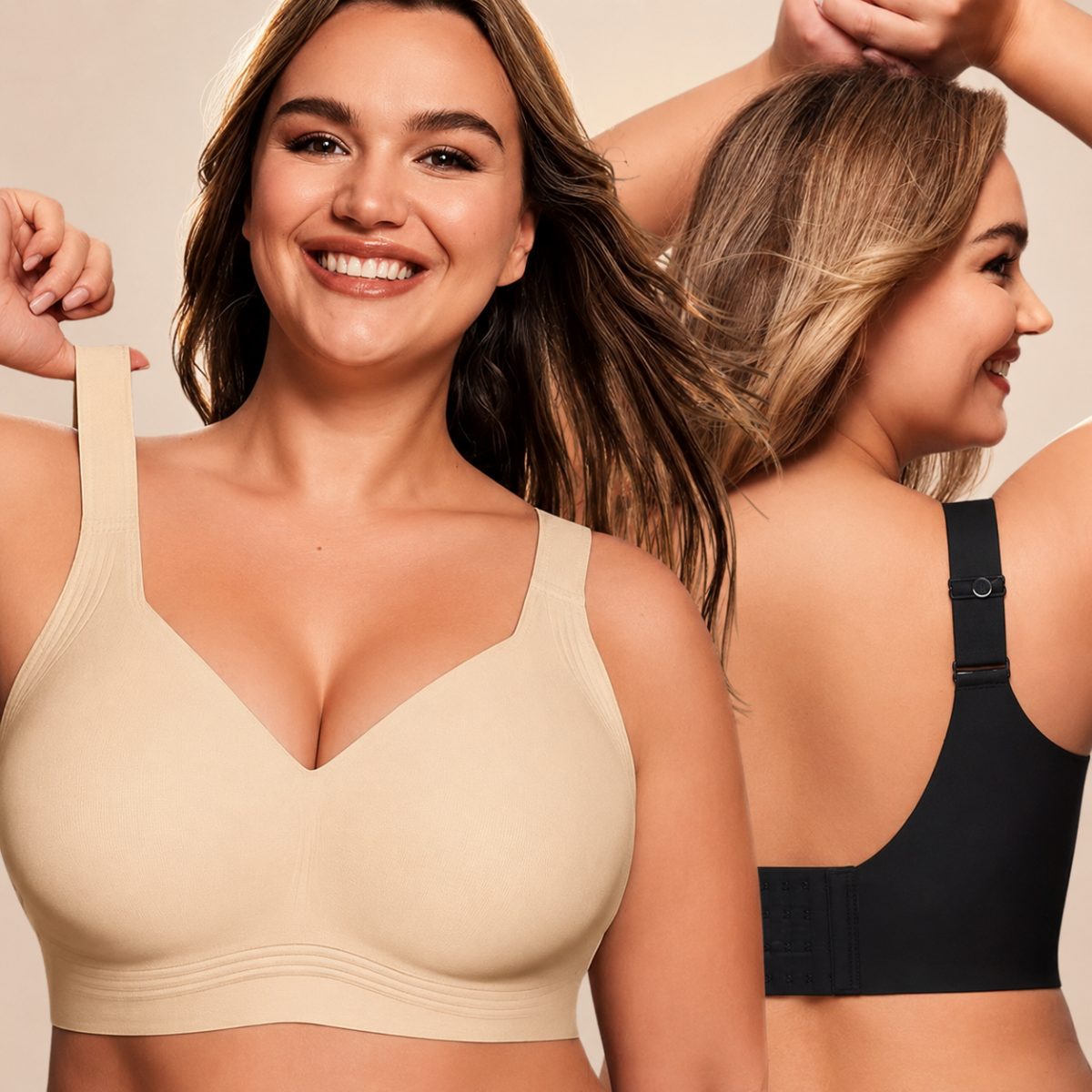 Kit 3 Sutiãs Luna Comfort™ - Sem Aro, Sem Marcas, Busto Elevado