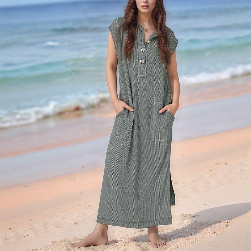 Vestido Lucelli™ Em Tecido Modal Plissado com Acabamento Artesanal